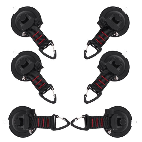 WESIEVYA 6-Pack Heavy Duty Black Cup Hooks for RV Awning, Car, Tent, Canopy, and Outdoor Anchor