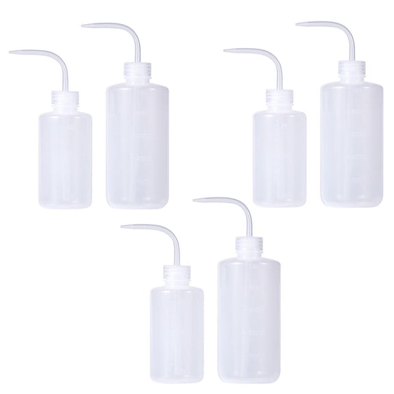 WESIEVYA 6Pcs Transparent Plastic Squeeze Bottles for Watering Indoor Plants with Bent Spout