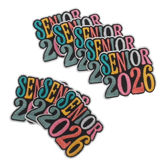 WESIEVYA 8Pcs Senior Graduation Iron on Patches Embroidered Fabric Applique for Jeans