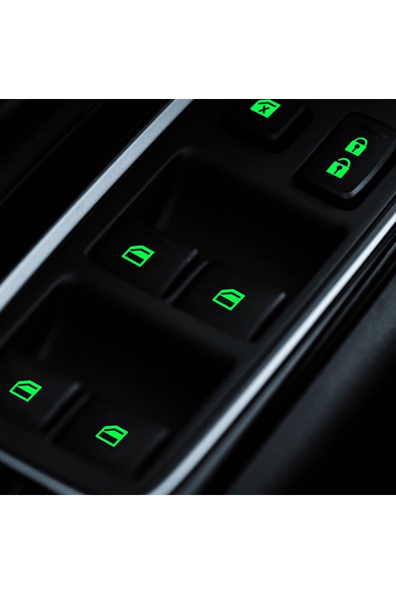 8Pcs Novelty Stickers For Car Fluorescent Car Switch Sticker For Night Driving Enhanced Visibility Green