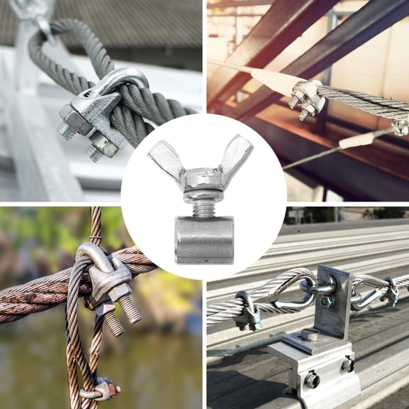 WESIEVYA 8Pcs Wire Rope Screw Clamp Stainless Steel Cable Clip Corrosion Resistant for Wire Holding