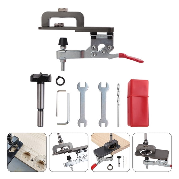 WESIEVYA Aluminum Alloy Hinge Drill Bit Set 1Set Woodworking Hole Locator Professional Use