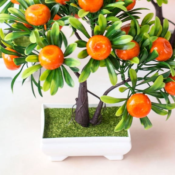 WESIEVYA Artificial Potted Fruit Tree with Simulated Oranges Ideal for Kitchen Centerpiece