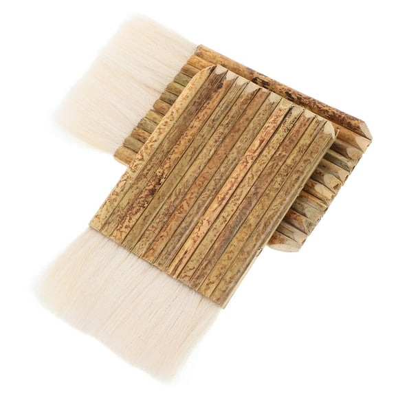 WESIEVYA Bamboo Pig Bristle Paintbrush Set for Beginners Professionals Craft Painting Drafting 2Pcs 14.5x7.8x0.7cm