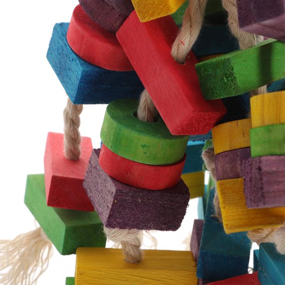WESIEVYA Bird Hanging Chew Toy, Wooden Blocks for Parakeets, , Cockatiels, Conures, Pet Bird Cage Accessories for Chewing