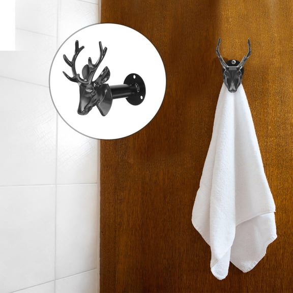 WESIEVYA Black Antler Deer Wall Hook Hanger for Clothing Display 1 Set