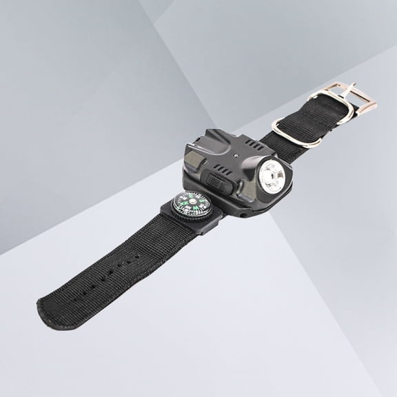 WESIEVYA Black LED Wrist Torch Watch with Compass Multifunctional Outdoor Light