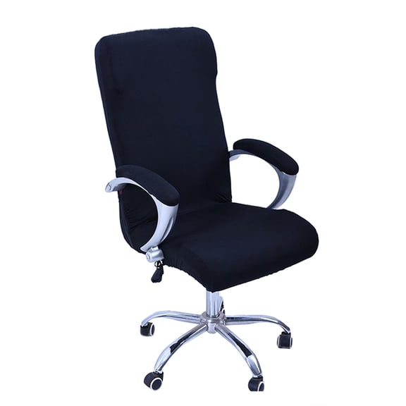 WESIEVYA Black Reactive Dye Office Chair Cover Stretch Slipcover for Back and Seat Protection