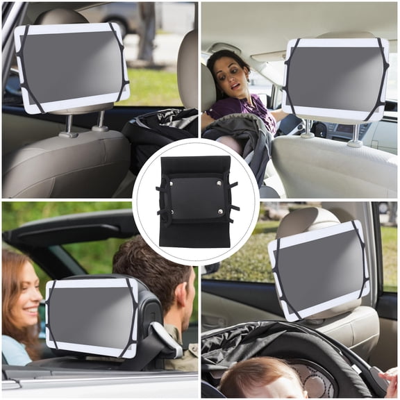 WESIEVYA Black Silicone Tablet Car Holder with Telescopic Arm for Vibration-Free Entertainment