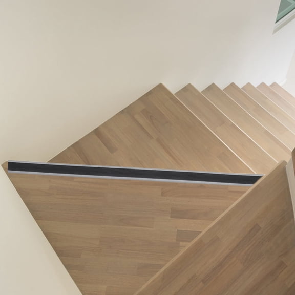 WESIEVYA Black Vinyl Stair Strip for Home Stair Tread Edge Protection Non Adhesive Residue Durable