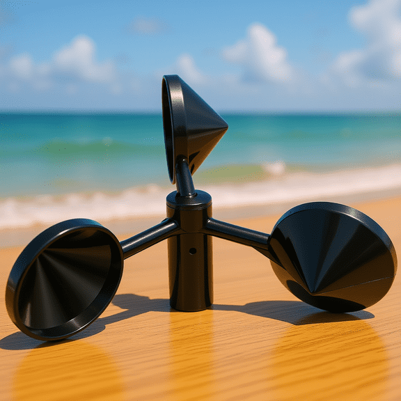 WESIEVYA Black Wind Measurement Sensor with 3-Cup Anemometer for Precise Air Flow Tracking