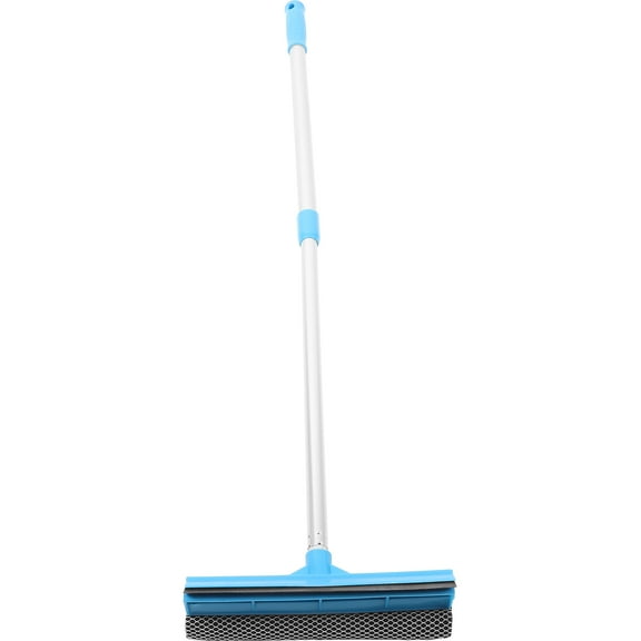 WESIEVYA Blue Extendable Window Squeegee with Microfiber Scrubber for Car Windshield and Home Windows
