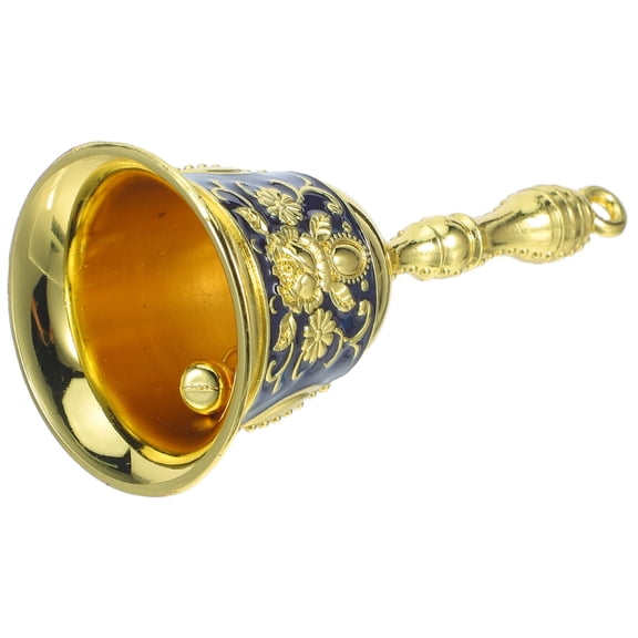 WESIEVYA Loud Hand Bell, Blue Metal, Comfortable Grip, Elegant Design, for Home