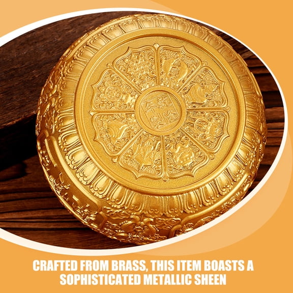 WESIEVYA Brass Decorative Treasure Bowl Symbolizing Wealth and Prosperity for Table