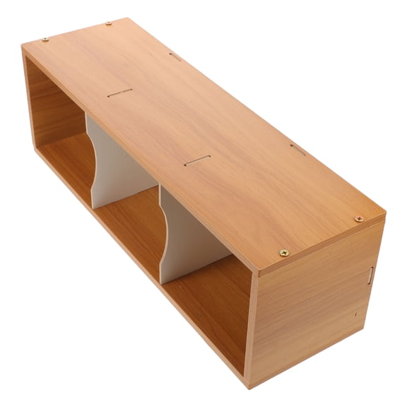 WESIEVYA Cd Dvd Storage Shelf Tower with Space Saving Design and Light Brown Wooden Finish