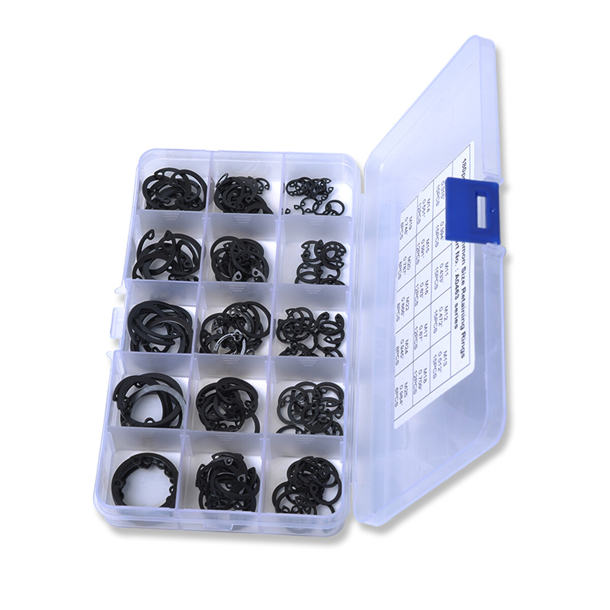WESIEVYA Circlip Set 180Pack Black Oxide Finish External Circlip Snap ...