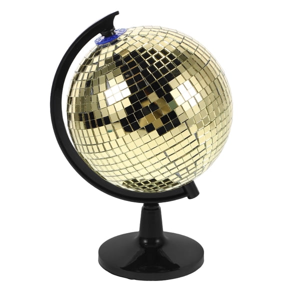 WESIEVYA Creative Golden Disco Ball Globe with 360 Degree Rotation for Home and Office Ambiance