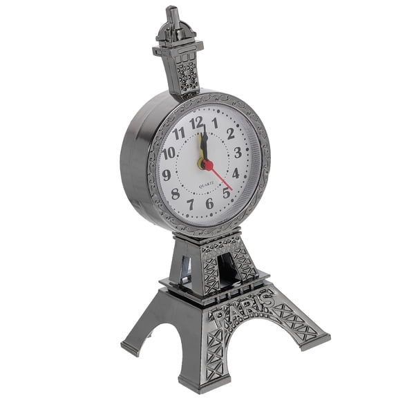 WESIEVYA Eiffel Tower Desk Clock, Plastic Decorative Alarm Clock for Living Room, Bedroom, Office, Tabletop Home Decor, 1 Pc