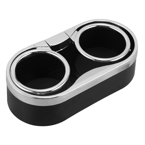 WESIEVYA Dual Cup Holder 1Pcs Black Plastic For Car Use With Double-Hole Design And Multiple Storage Options