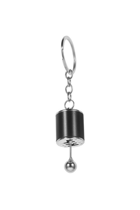 Durable Alloy Gear Shifter Key Chain Ring for Car Keys with Sleek Black Finish