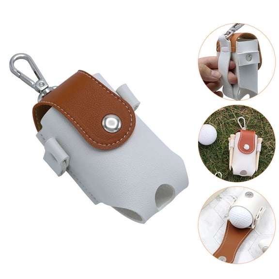WESIEVYA Durable Brown Golf Tee Bag with Waist Hook for Convenient Outdoor Storage Use