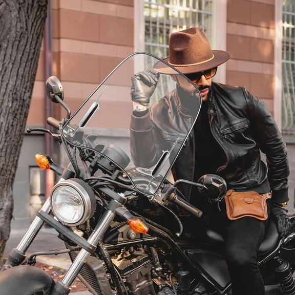 WESIEVYA Durable Transparent Motorcycle Windshield with Wind Resistance and Universal Mounting
