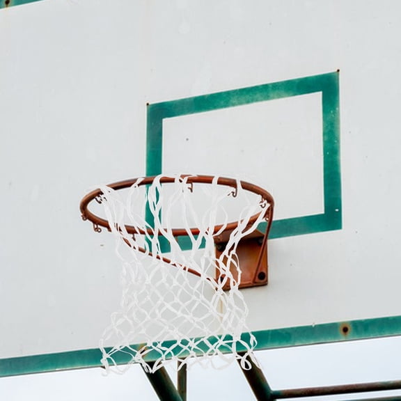 WESIEVYA Easy Install White Nylon Basketball Net Wear Resistant Mesh for Indoor Outdoor Basketball Use