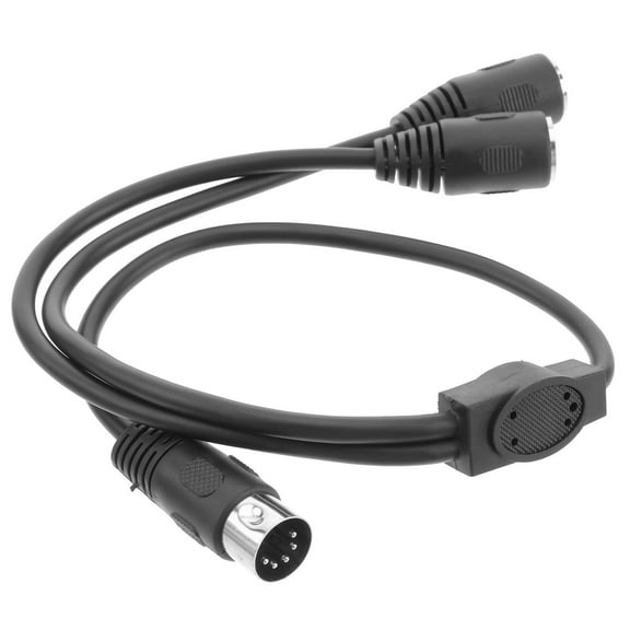 WESIEVYA Flexible Midi 5 Pin Splitter Audio Cable for Synthesizers and Keyboards Black