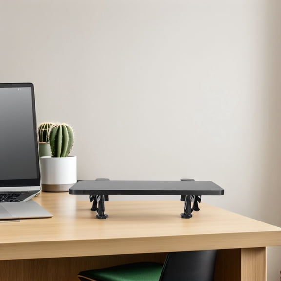 WESIEVYA No-Drill Black Foldable Desk Extension, 33Lbs Support, Wooden and Metal, Table Mount