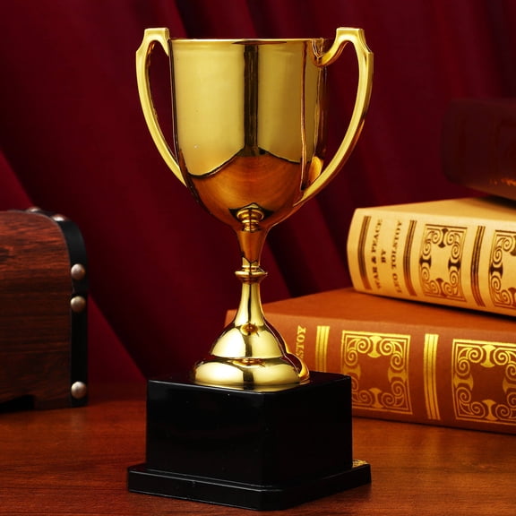 WESIEVYA Golden Trophy Cup with Square Base for Personal Achievement and Sports Events