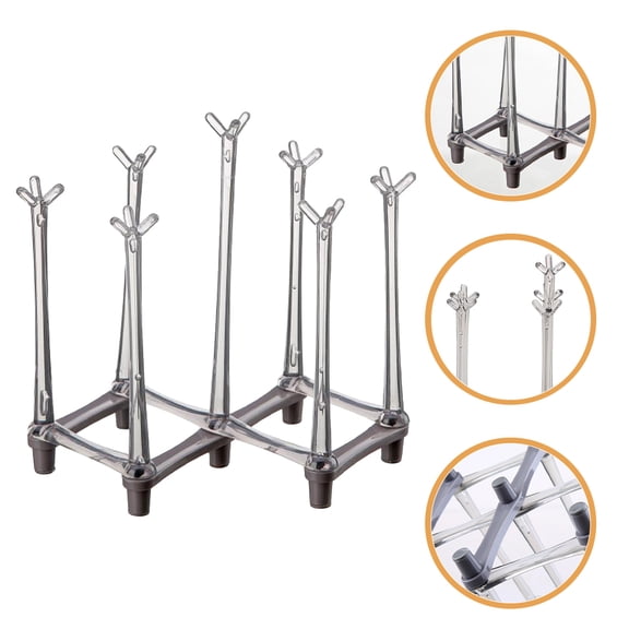 WESIEVYA Grey Water Bottle Drying Rack with Tree Branch Holder for Cups and Glasses