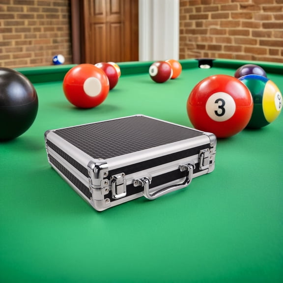 WESIEVYA Pool Ball Storage Box Black Portable with Enhanced Protection