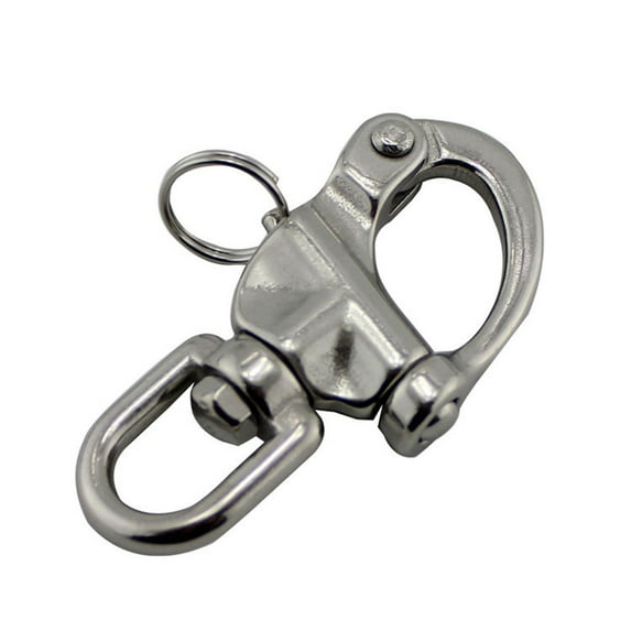 WESIEVYA High Strength D Shaped Swivel Snap Shackle 1Pcs for Marine and Rigging