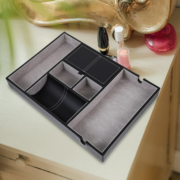 WESIEVYA Home 1Pcs 35X24X4.3In Black Wood Lint Rectangular Storage Box As Desktop Storage Supplies