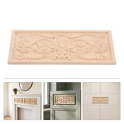 WESIEVYA Khaki Wood Carved Decorative Furniture Appliques 20x8cm 2 Pieces