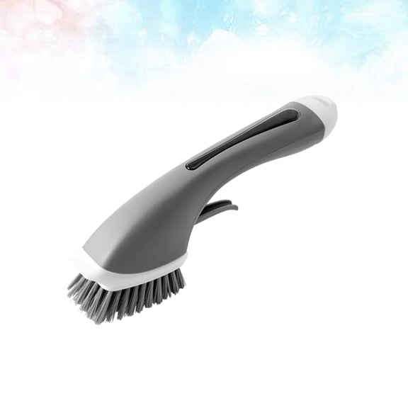 WESIEVYA Kitchen Pot Cleaning Brush Grey with Multi Function Liquid Dispensing for Easy Use