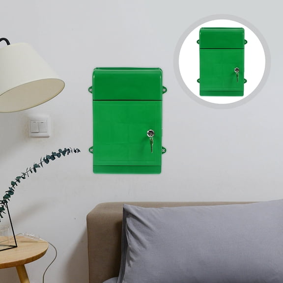WESIEVYA Large Wall Mount Mailboxes Green PP Suggestion and Complaint Box for Office Organization 1Set
