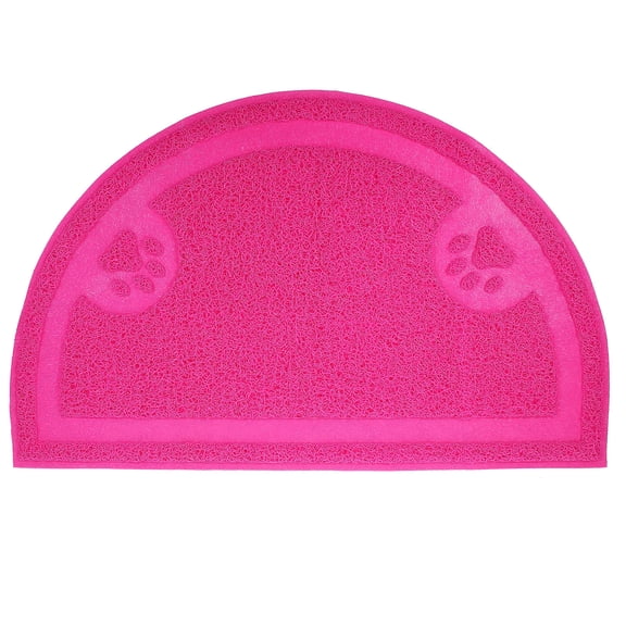 WESIEVYA Litter Catcher Mat Half-round PVC Dirt Grabbing for Pet 1Pack