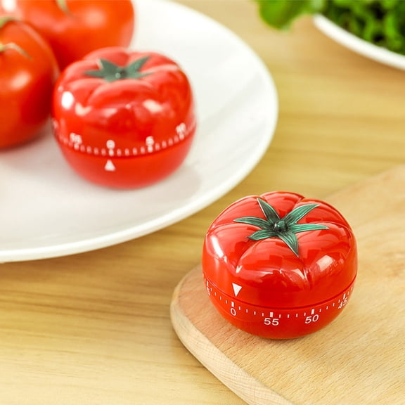 WESIEVYA Mechanical Tomato Kitchen Timer in Red for Home Cooking and Baking Time Reminder