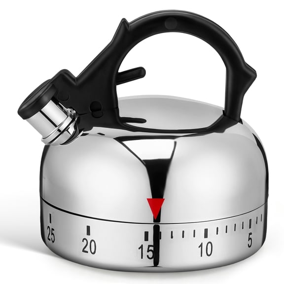 WESIEVYA Mechanical 60-Minute Plated Tea Kettle Shape Kitchen Timer