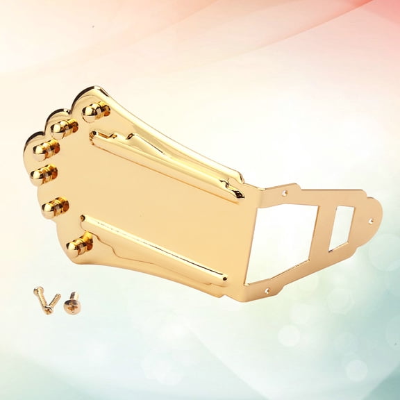 WESIEVYA Metal Guitar Tailpiece Set in Golden Color Polished Surface for Jazz Guitar Replacement
