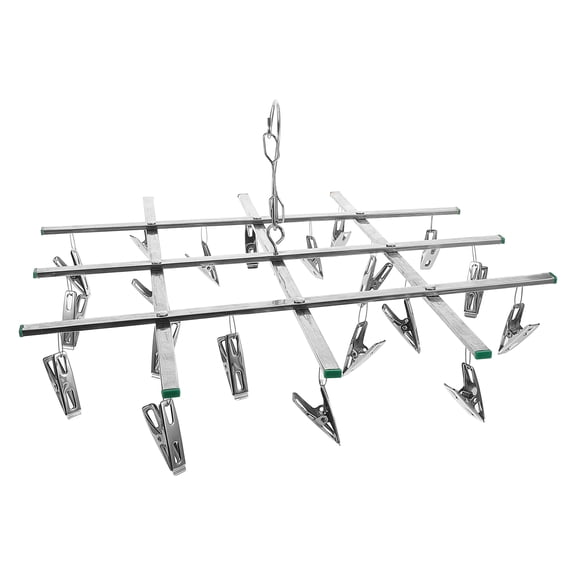 WESIEVYA Plated Silver Round Sock Rack Multi-Functional Windproof Clothes Pegs