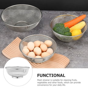 WESIEVYA Kitchen Stainless Steel Mesh Strainer Basket Plated Silver for Washing Fruits and Vegetables