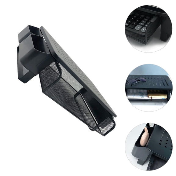 WESIEVYA Monitor Holder Elevated Black Computer Shelf with Multi Hole Ventilation
