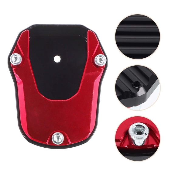 WESIEVYA Motorcycle Kickstand Block Aluminum Alloy Red Durable Support Plate