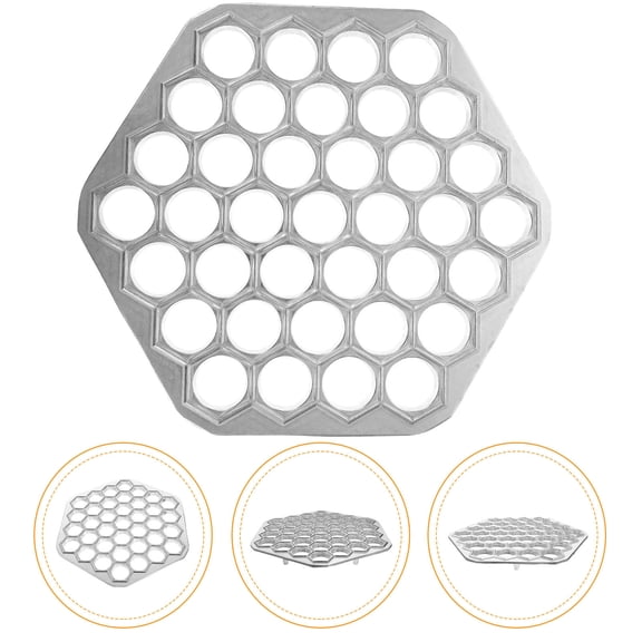 WESIEVYA Multi Hole Plated Silver Pelmeni Mold Dumpling Maker for Fresh Pasta and Homemade Filling