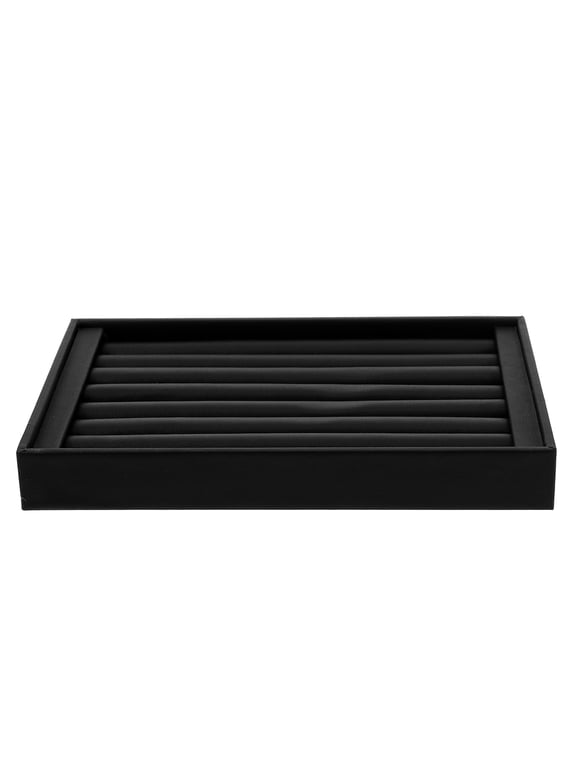 Black Velvet Ring Display Case for Home with Durable PU and Stylish Design