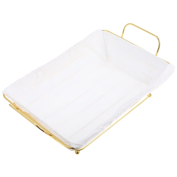 WESIEVYA Multifunctional Golden Metal Bread Basket Tray for Fruit and Household Storage Organizer