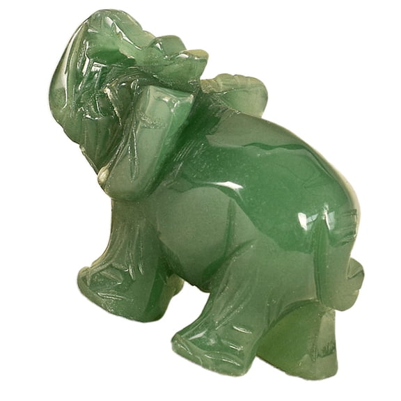 WESIEVYA Natural Stone Elephant Figurine Decor with Flat Base for Stable Desktop Display