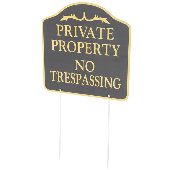 WESIEVYA No Trespassing Yard Sign Metal with Stake Weatherproof Private Property Security Statement